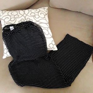 Sheer Black&White Polka Dot Harem Pants